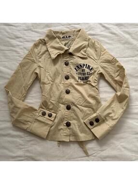 D.I.A. Beige Utility Cutout Back Top Gyaru Size XS Japan